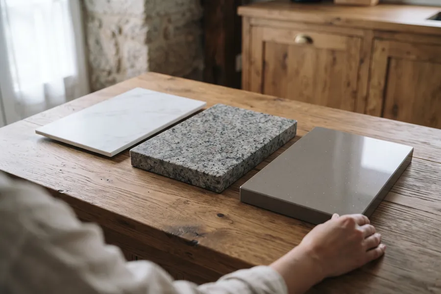 Encimeras de porcelánico, granito y Silestone
